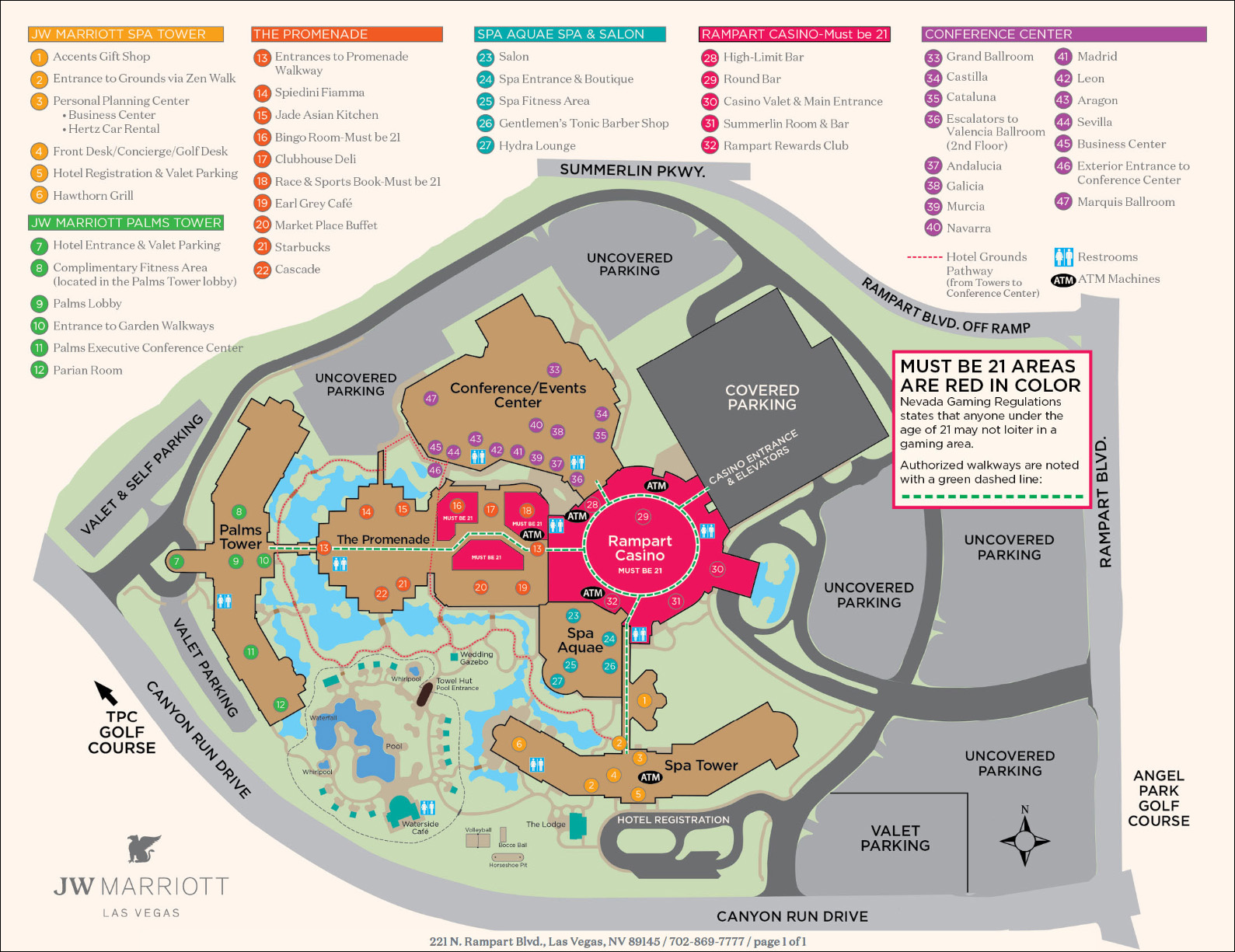 Click to view a map of the JW Marriott Las Vegas property.